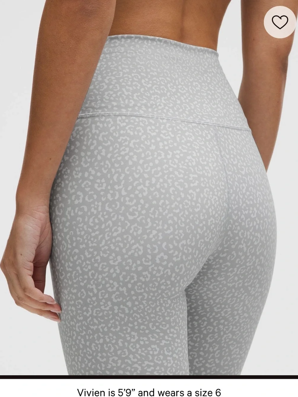 Lululemon Women Wunder Train HR TightLegging 25” LDSM GrayWhite 6 New Leopard